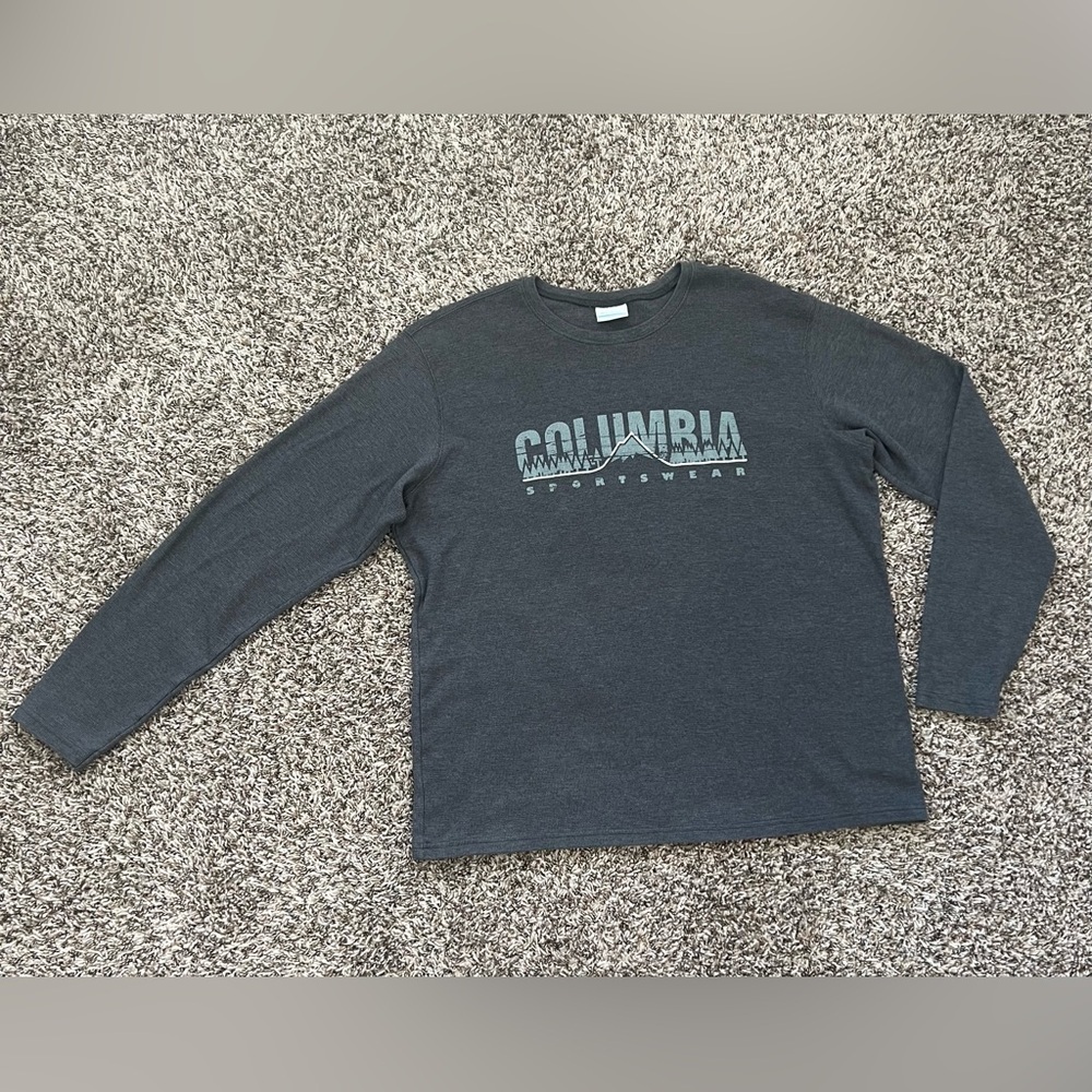Columbia Graphic T-Shirt Mens XL Gray Long Sleeve (0724) - Picture 2 of 11